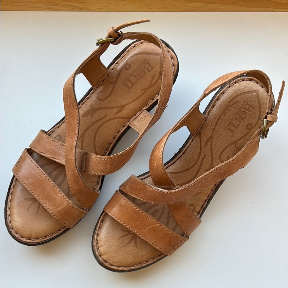 Born Brown Leather Strappy Sandals US 8M